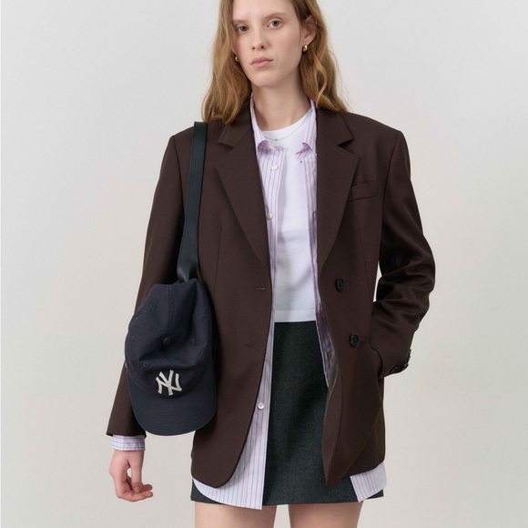 Dunst Jackets & Blazers - NWT Dunst Essential 2 Button Wool Blazer Size M in Brown